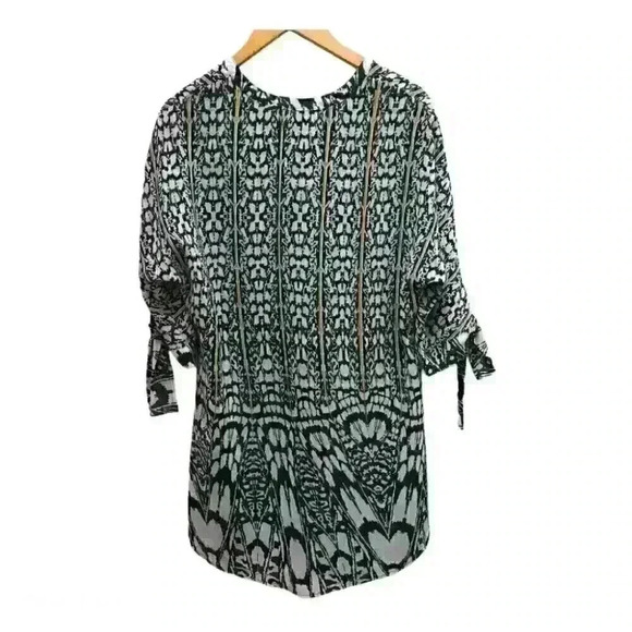 Umgee USA Tunic Dress  Tie Sleeves Green - Picture 2 of 8